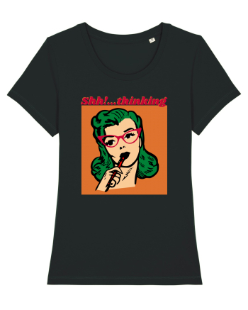 Funny Retro Comic Book Woman Black
