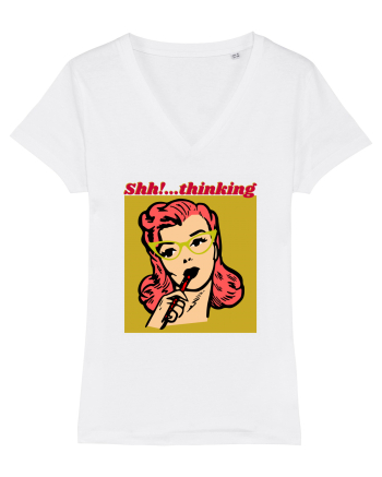 Funny Retro Comic Book Woman White