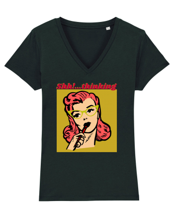 Funny Retro Comic Book Woman Black