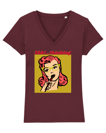Funny Retro Comic Book Woman Burgundy