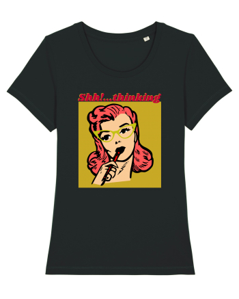 Funny Retro Comic Book Woman Black