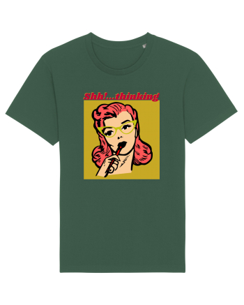 Funny Retro Comic Book Woman Bottle Green