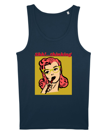 Funny Retro Comic Book Woman Navy