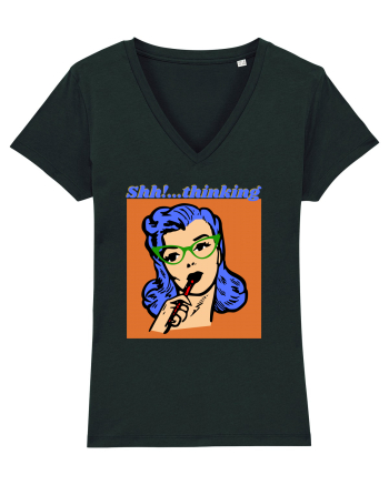 Funny Retro Comic Book Woman Black