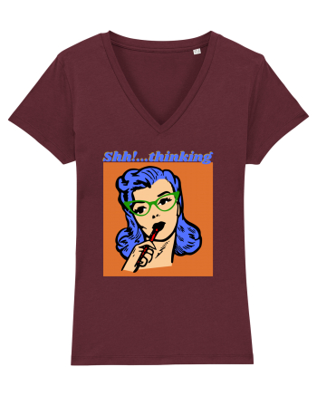 Funny Retro Comic Book Woman Burgundy