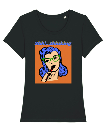 Funny Retro Comic Book Woman Black