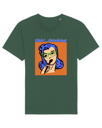 Funny Retro Comic Book Woman Bottle Green