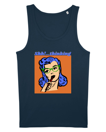 Funny Retro Comic Book Woman Navy