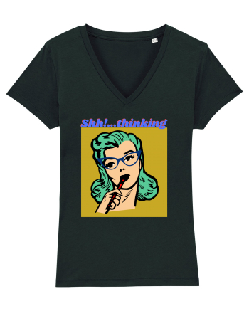 Funny Retro Comic Book Woman Black
