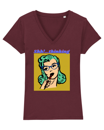 Funny Retro Comic Book Woman Burgundy
