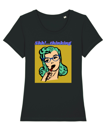 Funny Retro Comic Book Woman Black