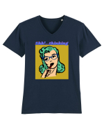 Funny Retro Comic Book Woman Tricou mânecă scurtă guler V Bărbat Presenter