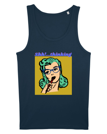 Funny Retro Comic Book Woman Navy