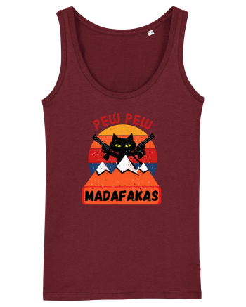 Funny Pew Pew Madafakas Cat Burgundy