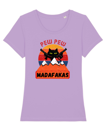 Funny Pew Pew Madafakas Cat Lavender Dawn