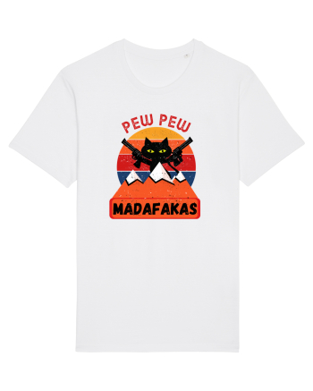 Funny Pew Pew Madafakas Cat White