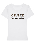 I'm a SAVAGE - Leopard Tricou mânecă scurtă guler larg fitted Damă Expresser