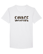 I'm a SAVAGE - Leopard Tricou mânecă scurtă guler larg Bărbat Skater