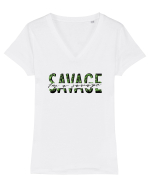 I'm a SAVAGE - Weed Tricou mânecă scurtă guler V Damă Evoker
