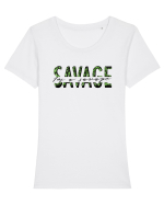 I'm a SAVAGE - Weed Tricou mânecă scurtă guler larg fitted Damă Expresser