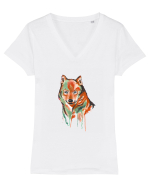 Lup portret Tricou mânecă scurtă guler V Damă Evoker