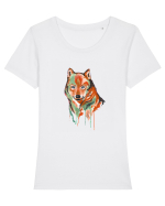 Lup portret Tricou mânecă scurtă guler larg fitted Damă Expresser