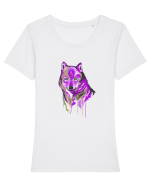 Lup portret Tricou mânecă scurtă guler larg fitted Damă Expresser