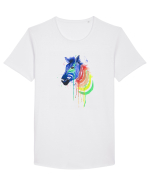 Zebra Tricou mânecă scurtă guler larg Bărbat Skater