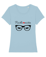 Fashionista Tricou mânecă scurtă guler larg fitted Damă Expresser