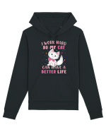 I Work Hard So My Cat Can Have A Better Life  Hanorac Unisex Drummer