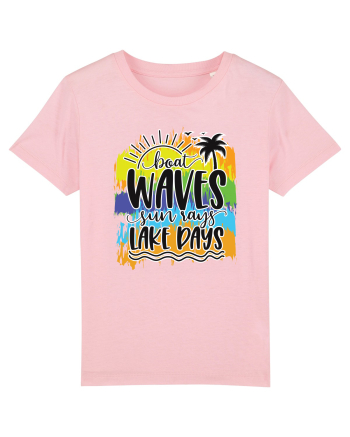 Boat Waves Sun Rays Lake Days Cotton Pink