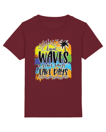 Boat Waves Sun Rays Lake Days Burgundy