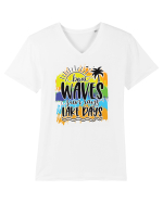 Boat Waves Sun Rays Lake Days Tricou mânecă scurtă guler V Bărbat Presenter
