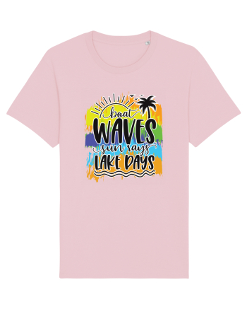 Boat Waves Sun Rays Lake Days Cotton Pink