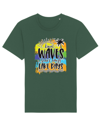 Boat Waves Sun Rays Lake Days Bottle Green