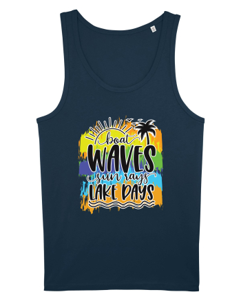 Boat Waves Sun Rays Lake Days Navy