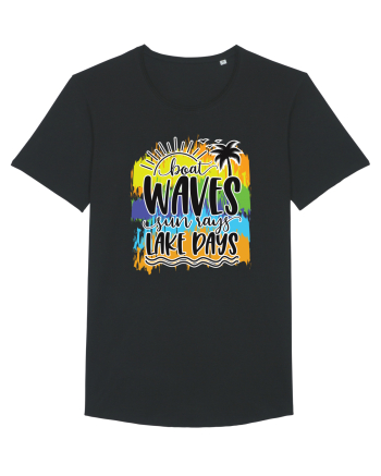 Boat Waves Sun Rays Lake Days Black