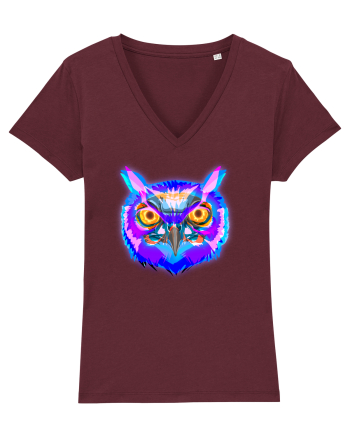 Skull Neon Owl Burgundy