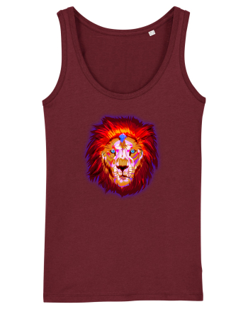 Skull Neon Lion Burgundy