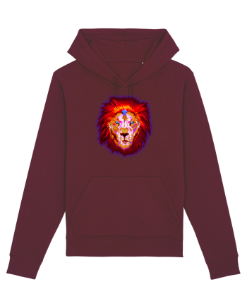 Skull Neon Lion Burgundy