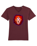 Skull Neon Lion Tricou mânecă scurtă guler V Bărbat Presenter