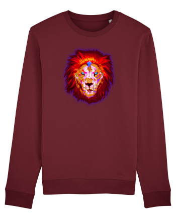 Skull Neon Lion Burgundy