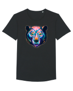 Skull Neon Bear Tricou mânecă scurtă guler larg Bărbat Skater