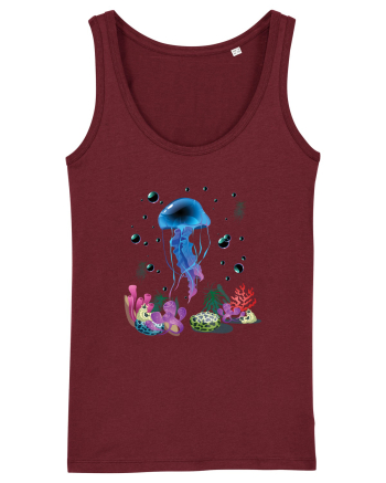 Blue Jellyfish Burgundy