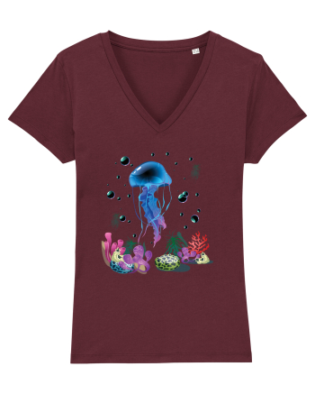 Blue Jellyfish Burgundy