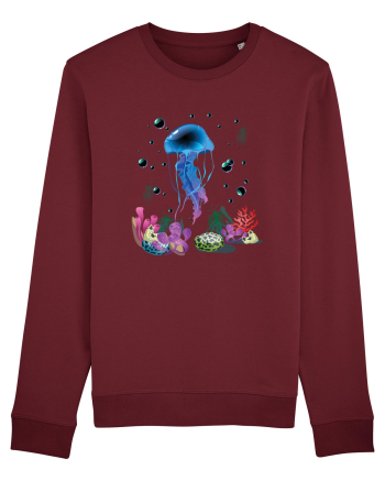 Blue Jellyfish Burgundy