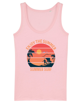 Enjoy The Summer Surf Sunset Cotton Pink