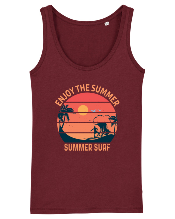 Enjoy The Summer Surf Sunset Burgundy