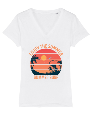 Enjoy The Summer Surf Sunset White
