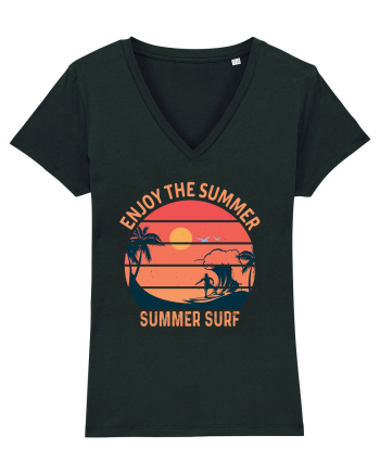 Enjoy The Summer Surf Sunset Black